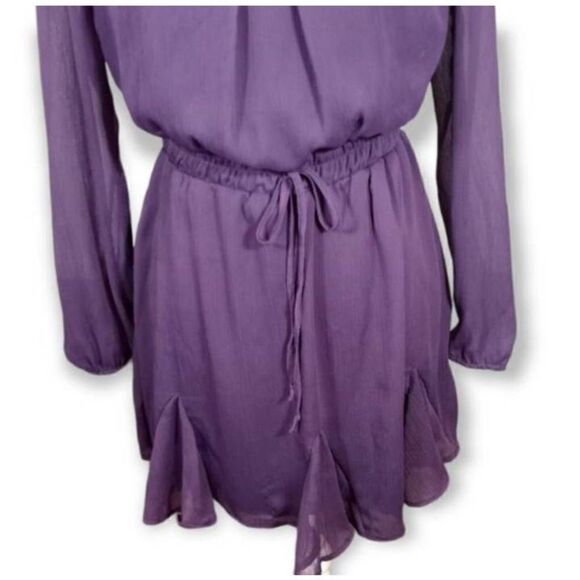 FRANCESCA'S MI AMI PURPLE LOU SHEER SLEEVE GODET MINI DRESS SZ.S NWT. - Picture 7 of 13